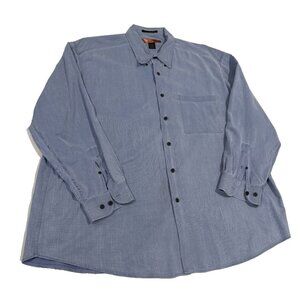 Axis Men's 3XB Dress Shirt Blue Long Sleeve Imported European Fabric Big & Tall